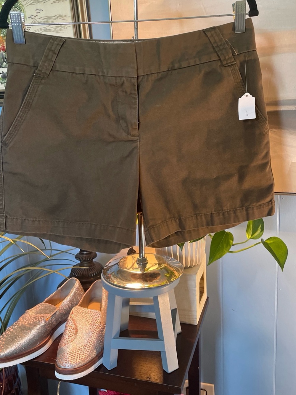 J. Crew Olive Cotton Bermuda Shorts